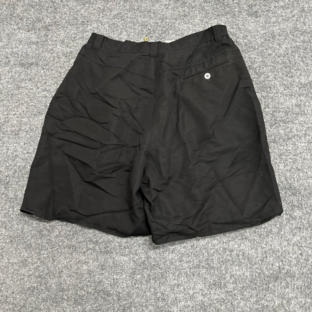 IXS Shorts Womens Size 12 Black Pleated Rayon Blend Cargo Pockets Casual Relaxed